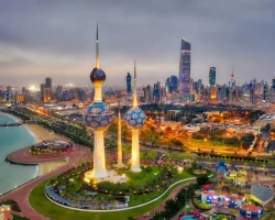 kuwait tower city skyline